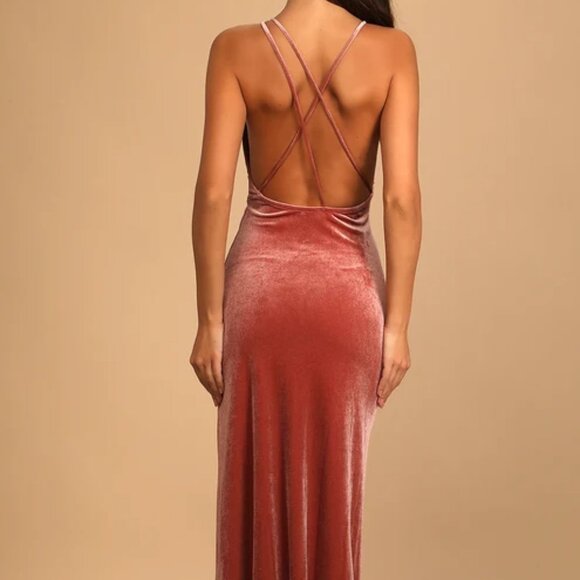 Velvet Faux-Wrap Maxi Dress - Picture 2 of 2